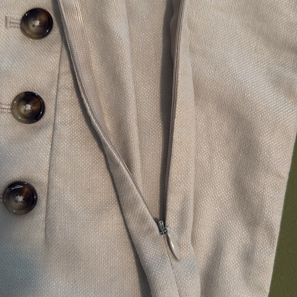 Ann Taylor Factory Linen Blend Crop Sailor Pants,size 8P,natural color,side zip - Picture 5 of 12